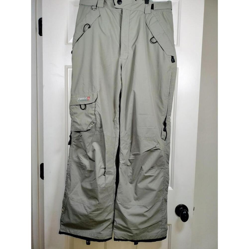 Vintage‎ TWIST Snowboarding Pants Mens Large Beige GENTECH Y2K Cargo Baggy Skate